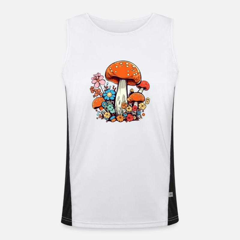 Fleurs et champignons Débardeur respirant contrasté Homme 