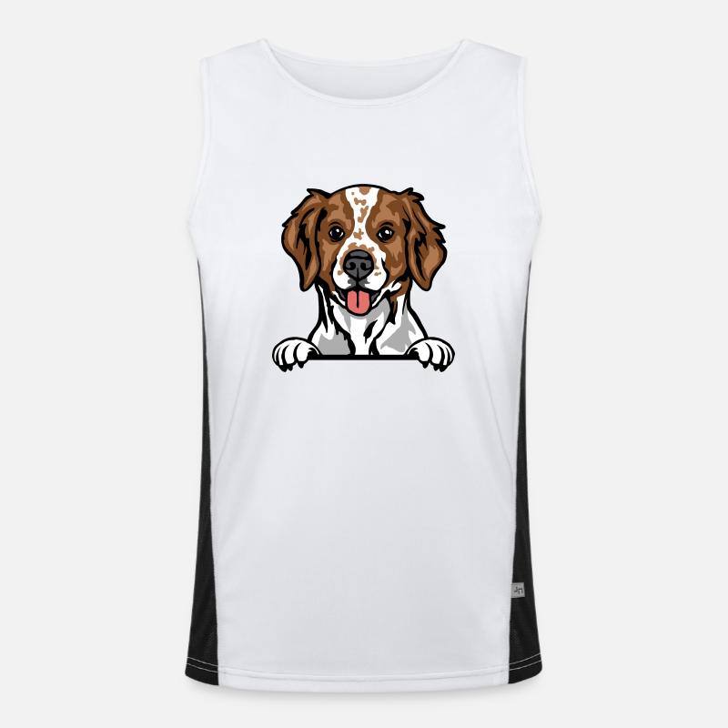 Brittany Spaniel Men's Functional Contrast Tank Top 