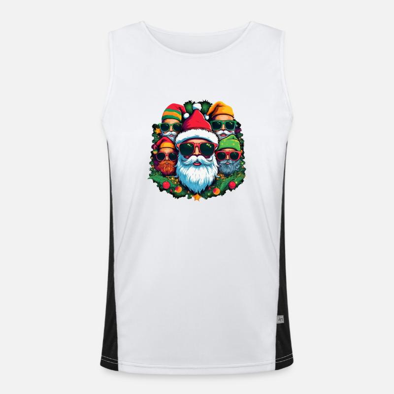 Pull de Noël moche - Cool Santas Débardeur respirant contrasté Homme 