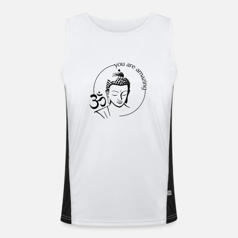 Incroyable Bouddha OM Yin Yang Beau Débardeur respirant contrasté Homme 