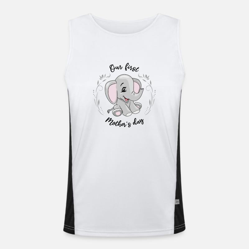 Unser erster Muttertag Funktionelles Kontrast-Tank Top für Männer 