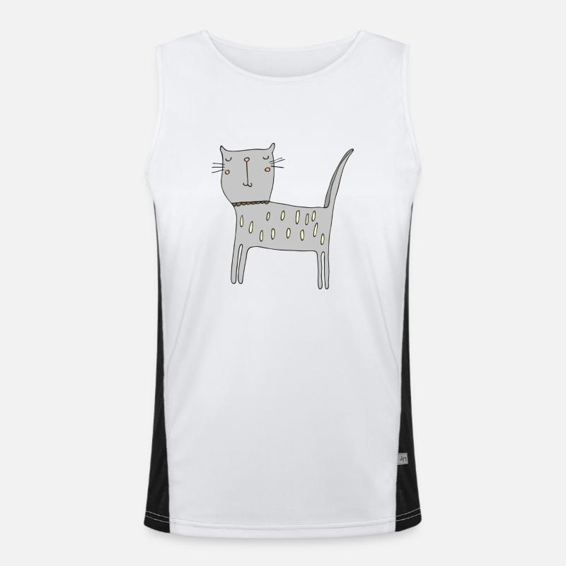 Cat Grey Men's Functional Contrast Tank Top 