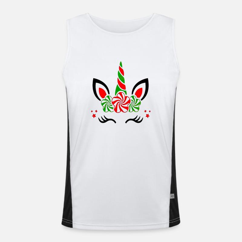Unicorn cute Rainbow funny unicorns magic fantasy Men's Functional Contrast Tank Top 