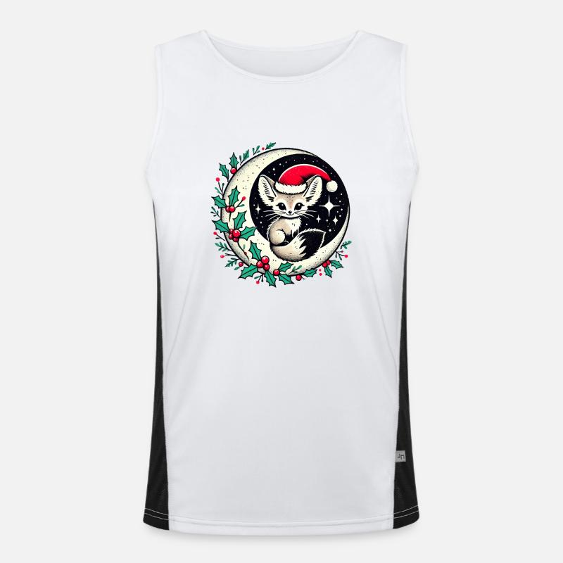 Fennec Fox - Men's Functional Contrast Tank Top  - white/black