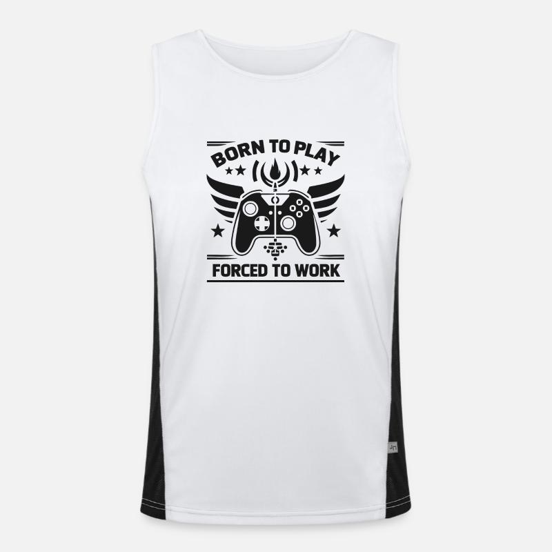 Born to Play Forced to Work Men's Functional Contrast Tank Top 