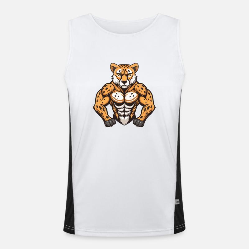 Gepard Tier Funktionelles Kontrast-Tank Top für Männer 