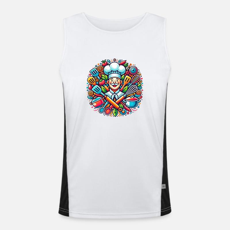 Chef Logo Men's Functional Contrast Tank Top 