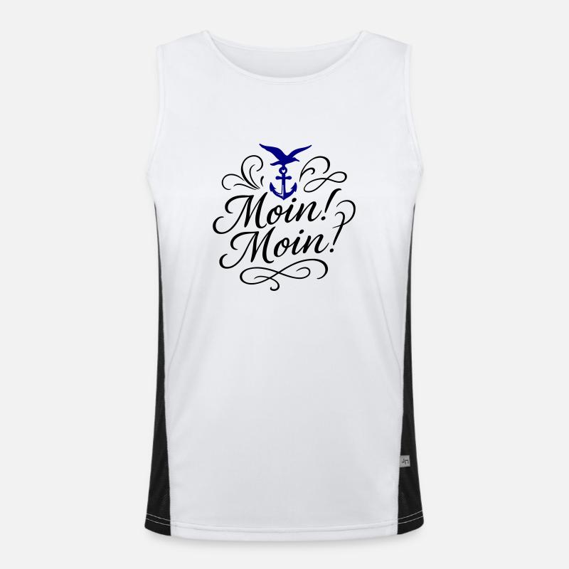 Moin Moin Spruch Funktionelles Kontrast-Tank Top für Männer 