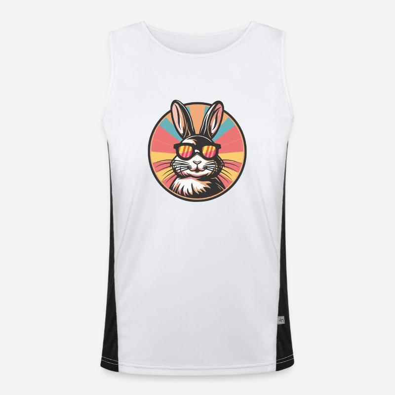 Hase Comic Cool Funktionelles Kontrast-Tank Top für Männer 