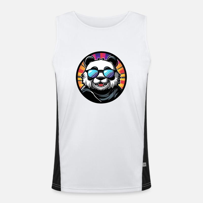 Panda Comic Cool Funktionelles Kontrast-Tank Top für Männer 