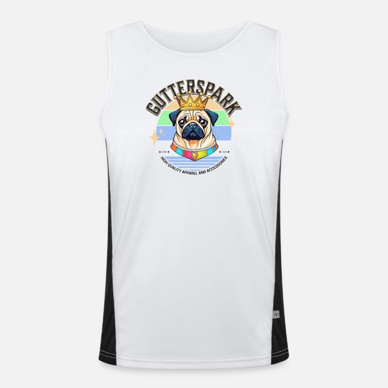 Gutterspark Design Mops Funktionelles Kontrast-Tank Top für Männer 