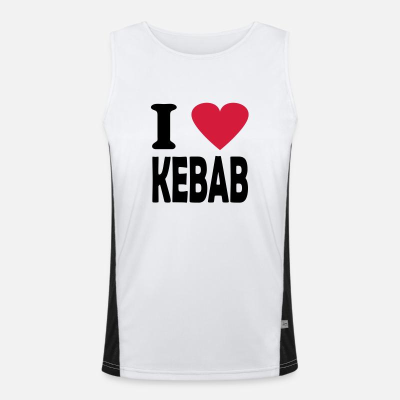 kebab - Funksjonell kontrast-singlet for menn - hvit/svart