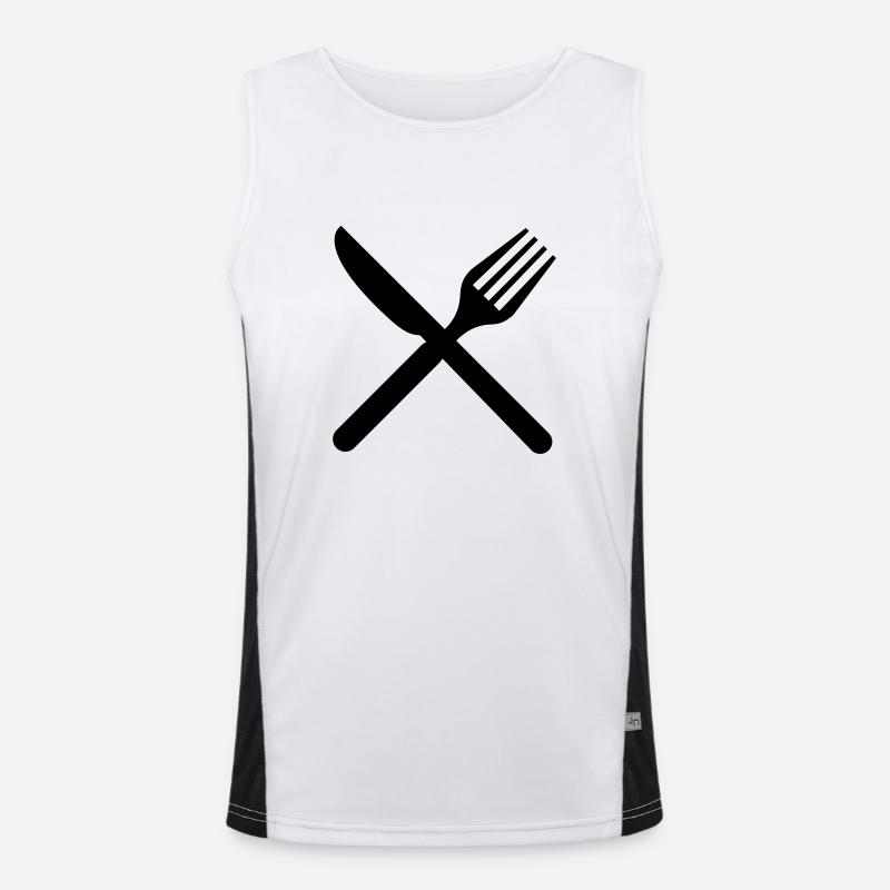 Messer & Gabel Funktionelles Kontrast-Tank Top für Männer 