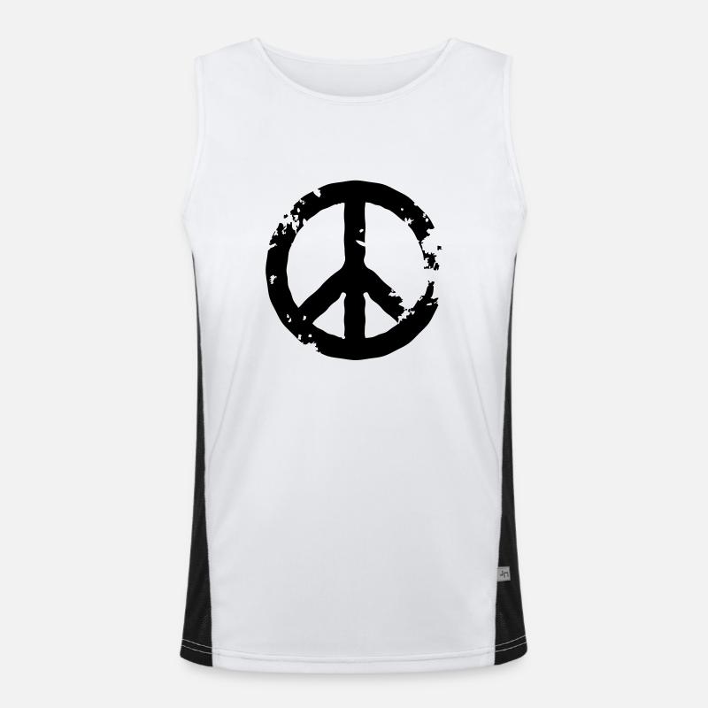 Peace Grunge Funktionelles Kontrast-Tank Top für Männer 