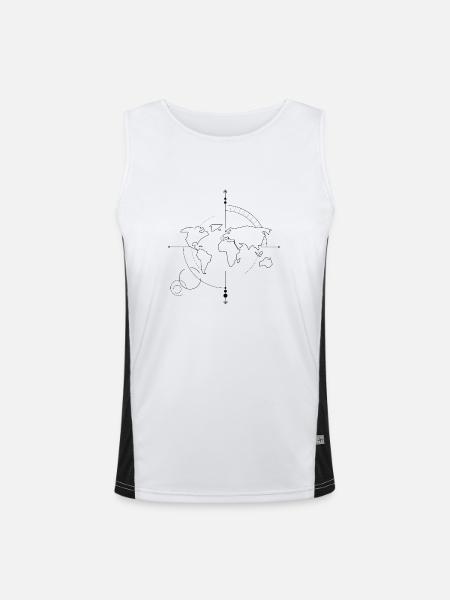 Compass - Men's Functional Contrast Tank Top  - white/black