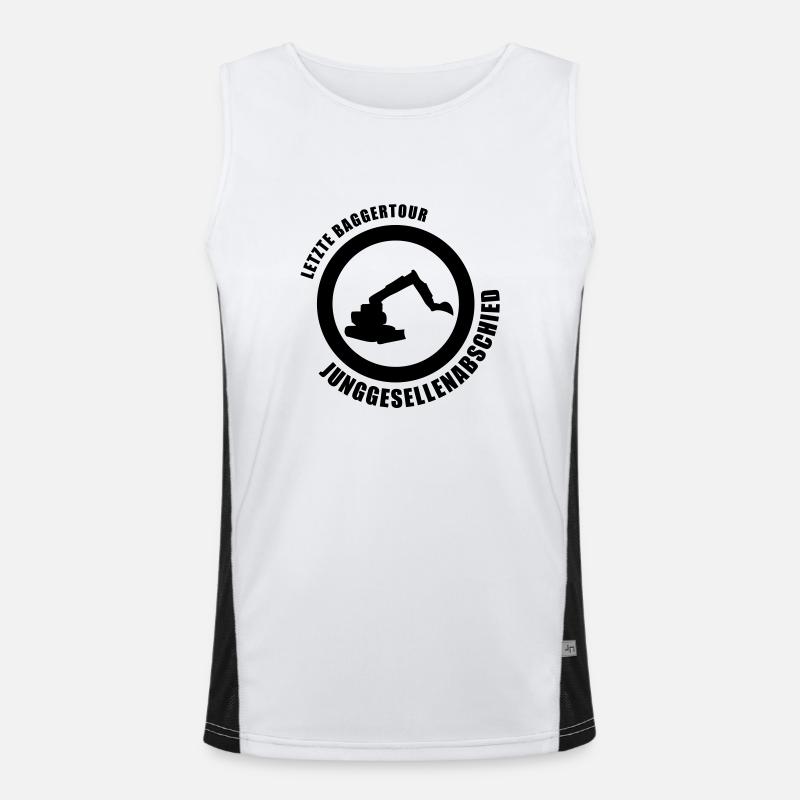 baggertour junggesellenabschied - Men's Functional Contrast Tank Top  - white/black