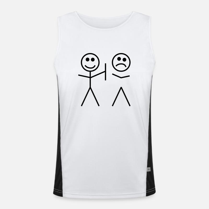 gemeines strichmännchen humor Funktionelles Kontrast-Tank Top für Männer 