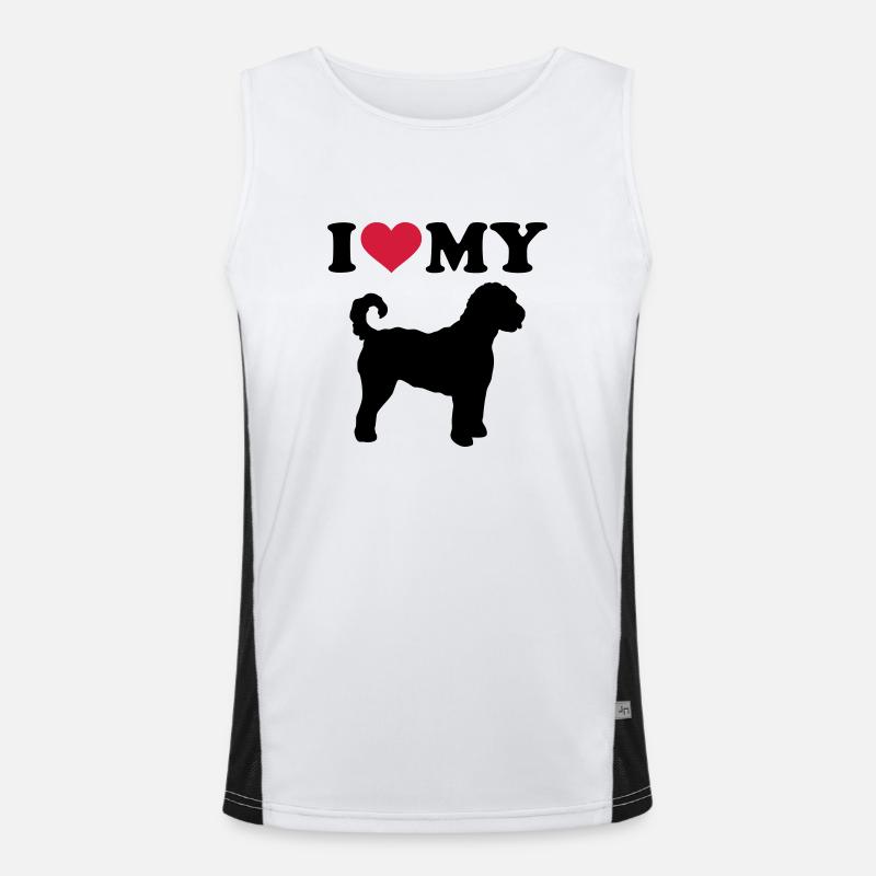 Labradoodle - Men's Functional Contrast Tank Top  - white/black