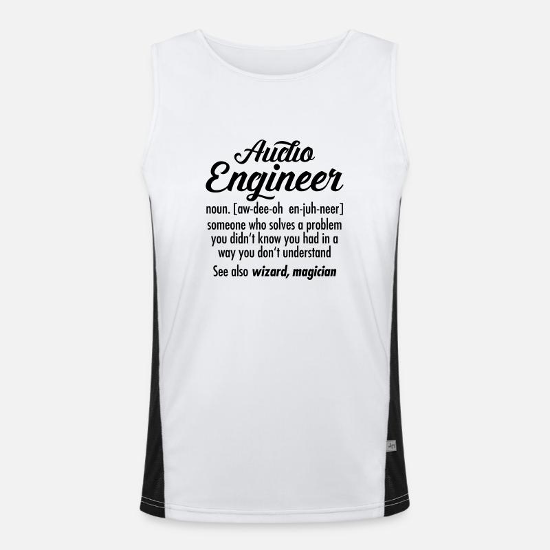 Audio Engineer - Definition - Men's Functional Contrast Tank Top  - white/black