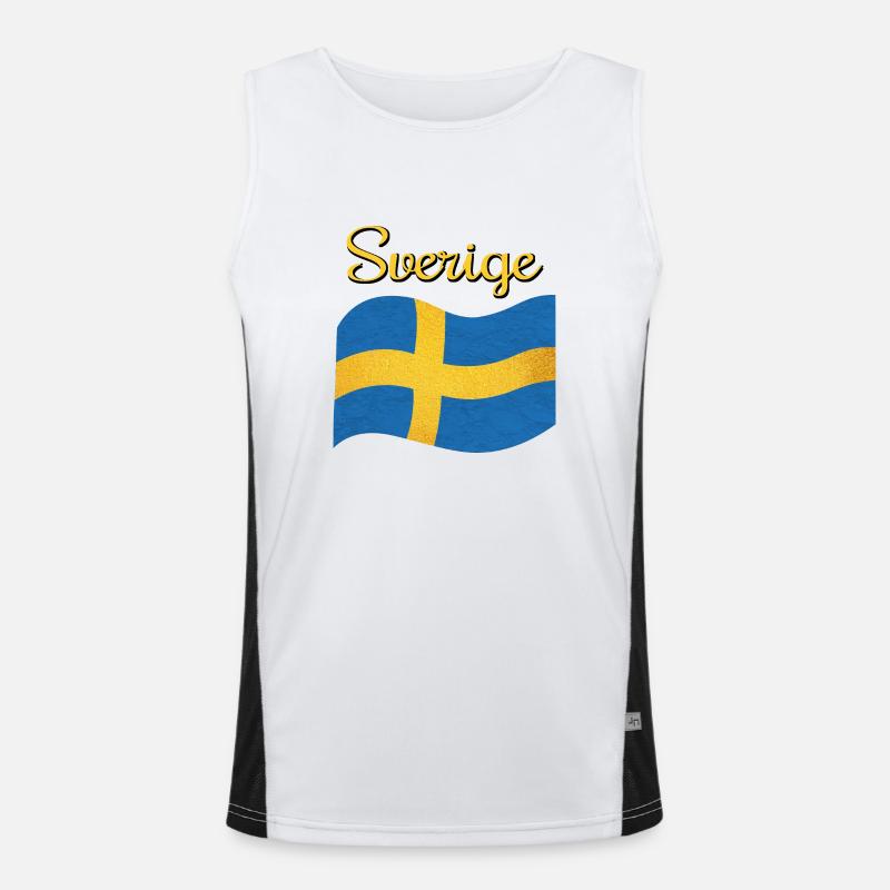 Le drapeau de la Suède Sverige Débardeur respirant contrasté Homme 