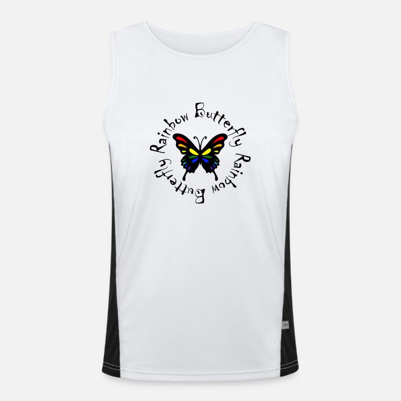 Rainbow Butterfly Men's Functional Contrast Tank Top 
