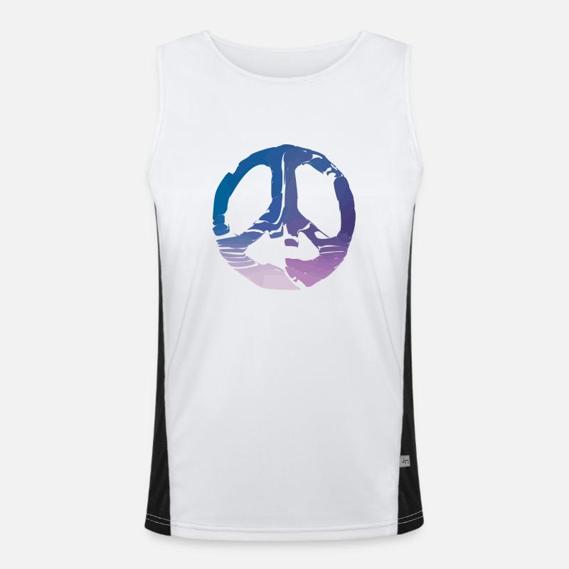 Frieden Friedenszeichen Liebe Harmonie Symbol 3 Funktionelles Kontrast-Tank Top für Männer 