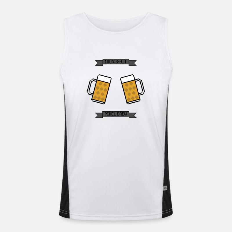 Tasse à bière Pixel 8 bits Débardeur respirant contrasté Homme 
