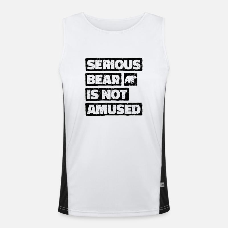 Serious bear is not amused. Kaffee Bär Retro Optik Funktionelles Kontrast-Tank Top für Männer 