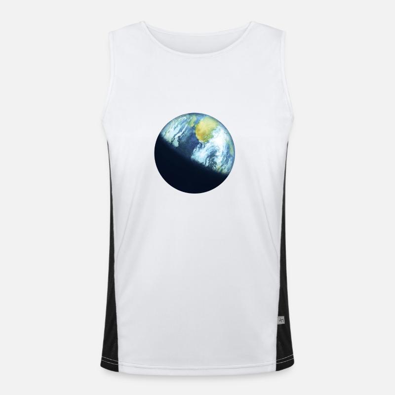 Planet Erde Funktionelles Kontrast-Tank Top für Männer 