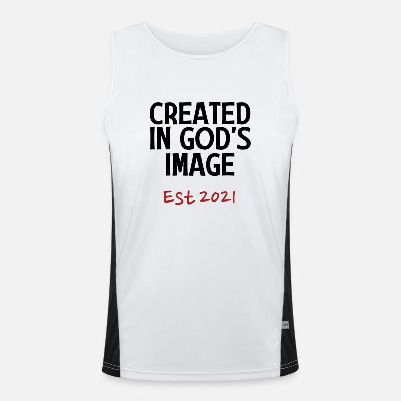 Created in God's Image Est 2021 Men's Functional Contrast Tank Top 