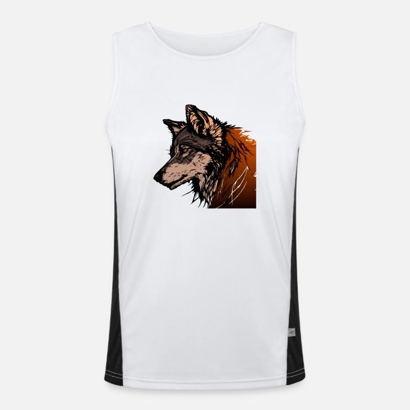 Der Wolf Funktionelles Kontrast-Tank Top für Männer 
