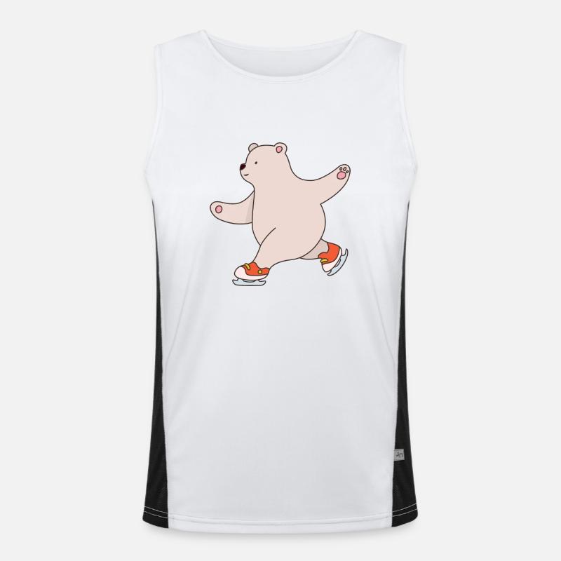 Teddy Witziger Spruch Eisbär Eiskunstlauf Polarbär Funktionelles Kontrast-Tank Top für Männer 