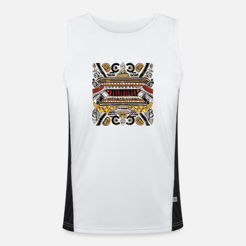Afrikanische Folklore Funktionelles Kontrast-Tank Top für Männer 