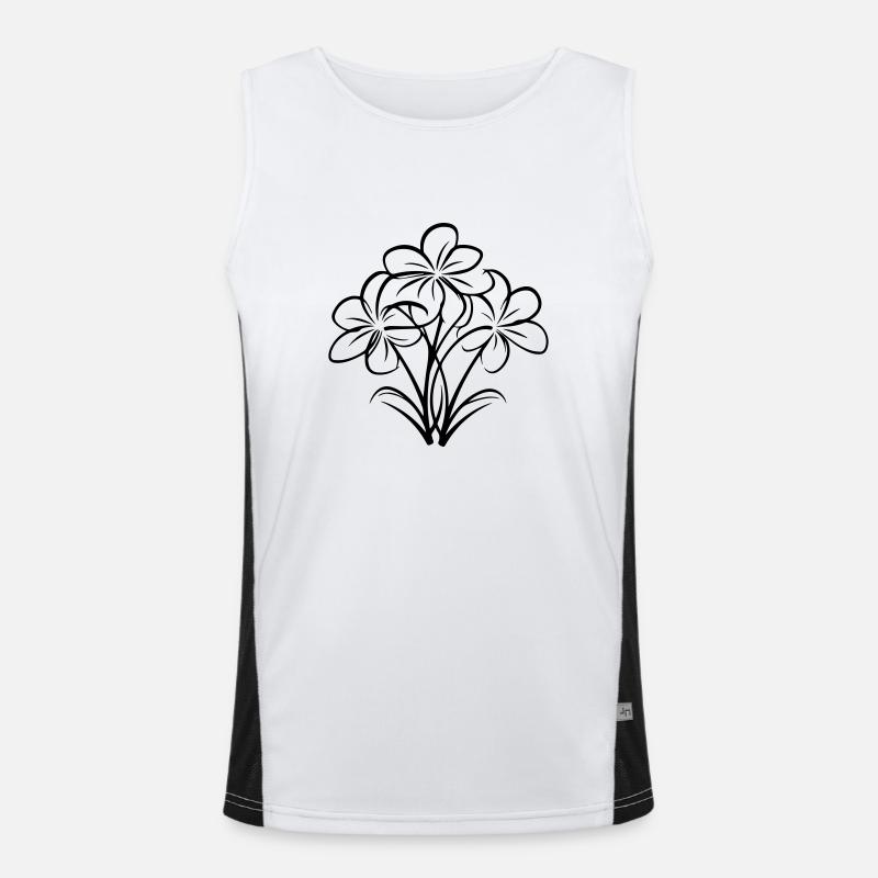 Handgezeichnete Blume Funktionelles Kontrast-Tank Top für Männer 