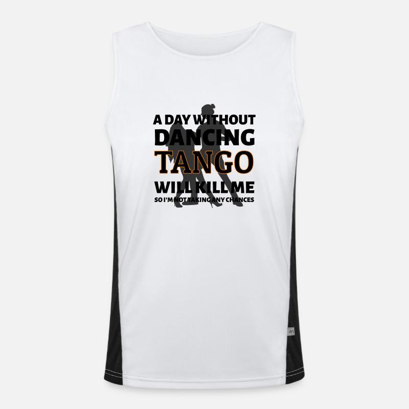 Dancing Dance Music - Men's Functional Contrast Tank Top  - white/black