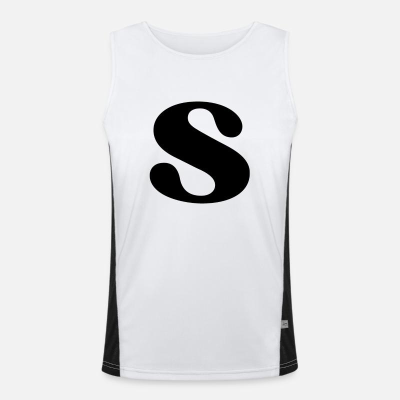 Letter s - Men's Functional Contrast Tank Top  - white/black