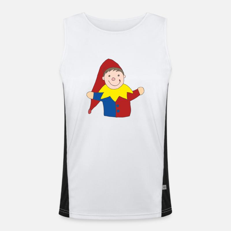 Punch and Judy - Men's Functional Contrast Tank Top  - white/black