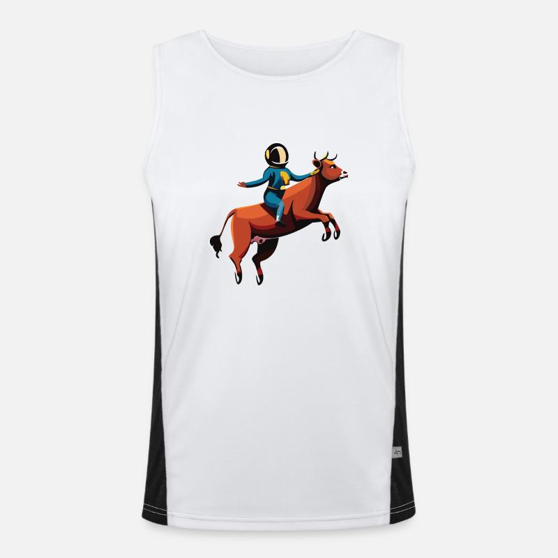 Austronauten-Reiten Funktionelles Kontrast-Tank Top für Männer 