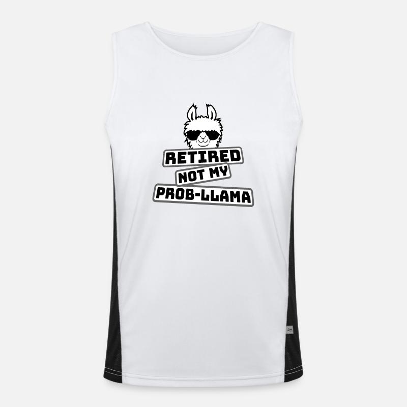 Pas mon prob lama à la retraite Prob-llama à la retraite Débardeur respirant contrasté Homme 