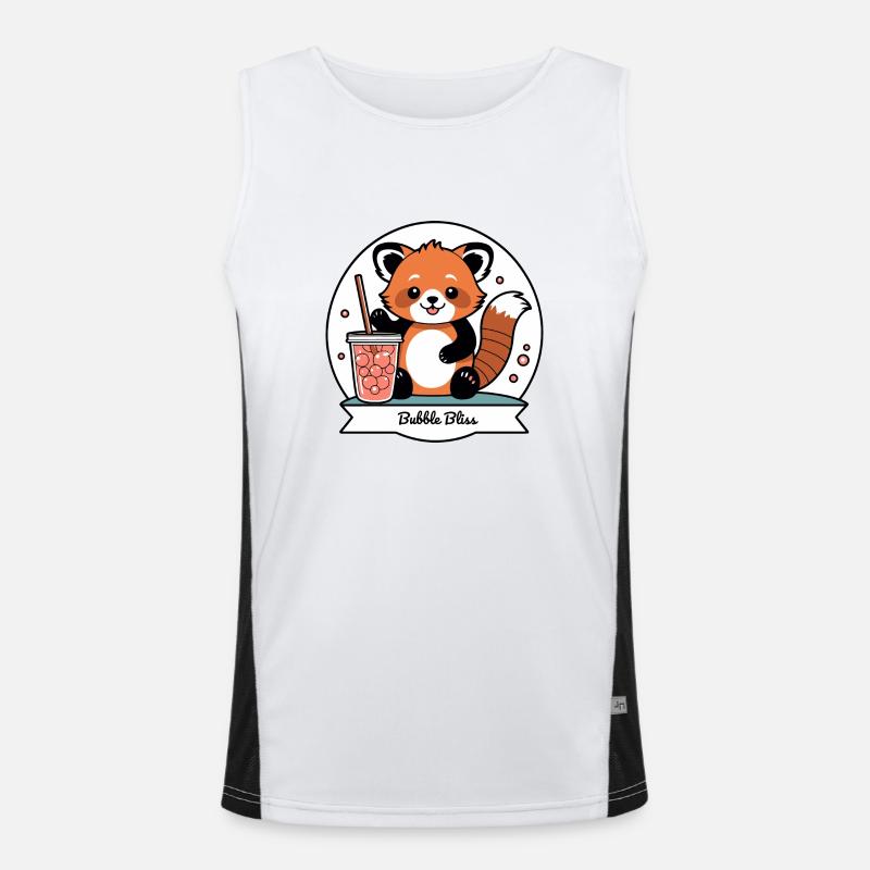 Red Panda Bubble Tea Funktionelles Kontrast-Tank Top für Männer 