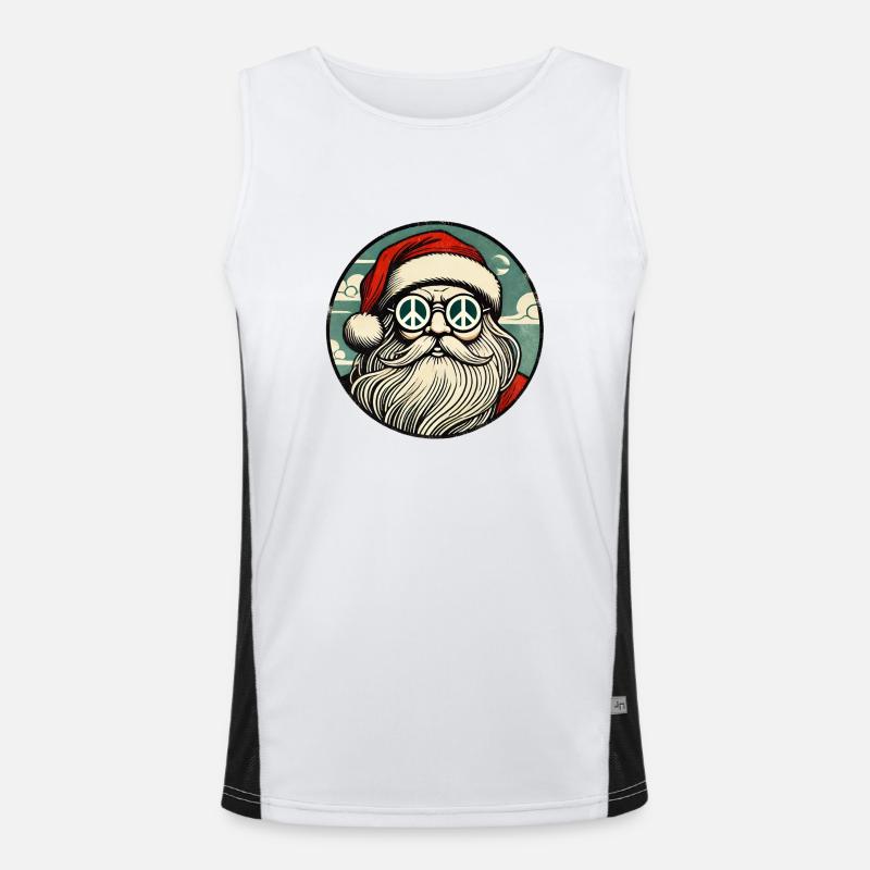 Hippie-Weihnachtsmann Funktionelles Kontrast-Tank Top für Männer 