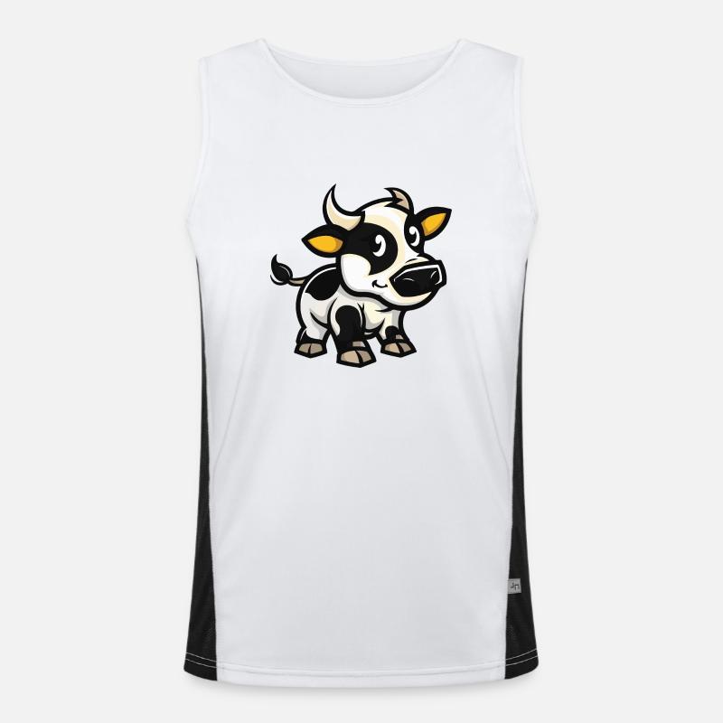 Kuh Comic Funktionelles Kontrast-Tank Top für Männer 