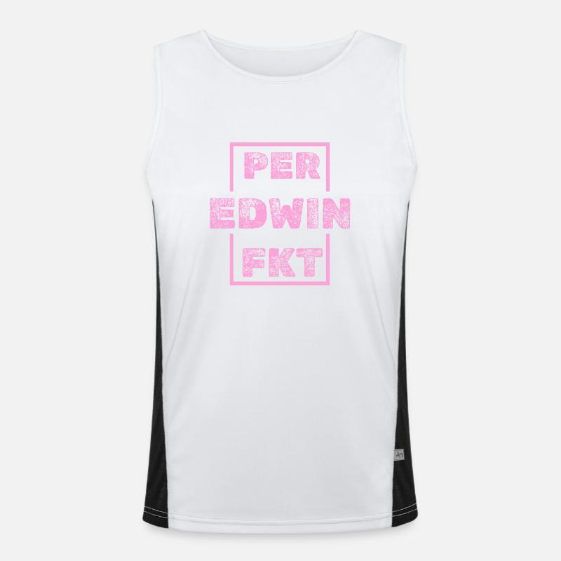 Edwin Edwin - Men's Functional Contrast Tank Top  - white/black