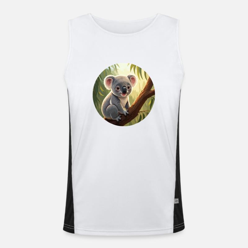 Koala-Bär im Baum Funktionelles Kontrast-Tank Top für Männer 