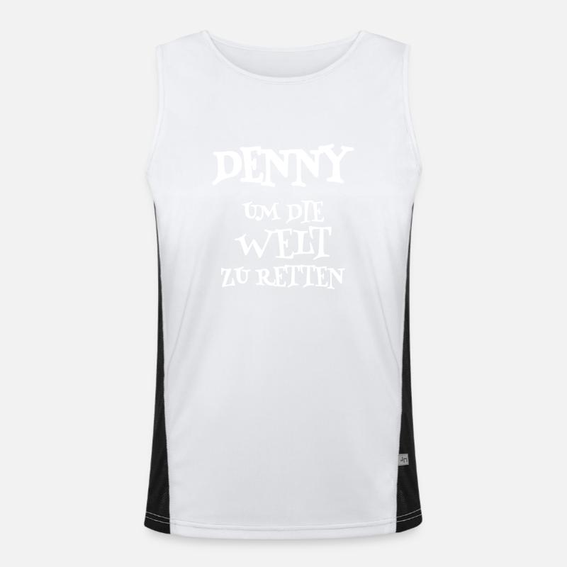 Gift for Denny - Men's Functional Contrast Tank Top  - white/black