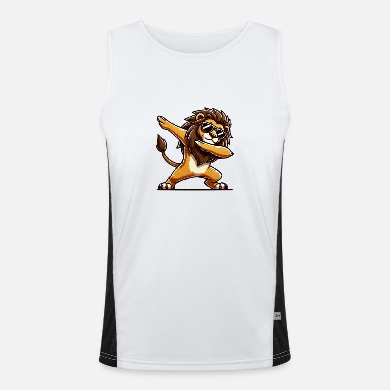 Lion Bande dessinée Dabbing Débardeur respirant contrasté Homme 