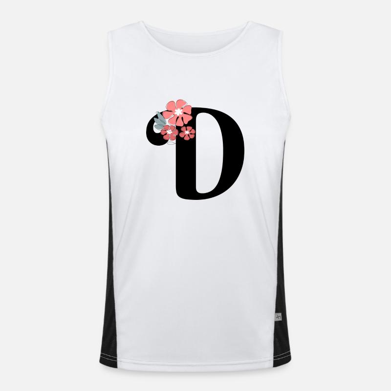 Lettre d fleurs minimalistes Débardeur respirant contrasté Homme 