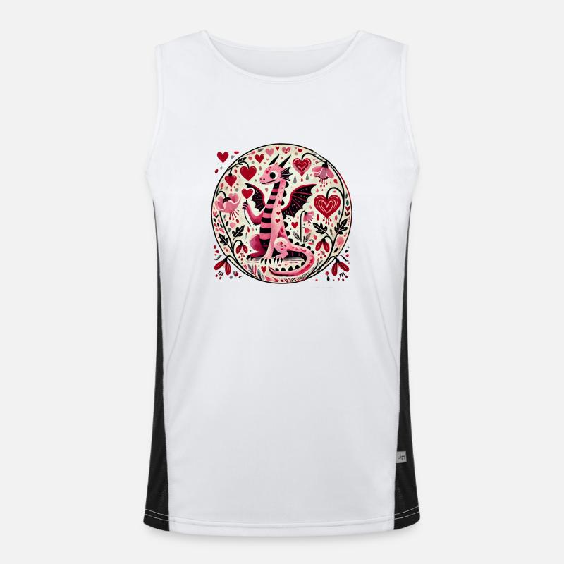 Dragon rose de la Saint-Valentin Débardeur respirant contrasté Homme 