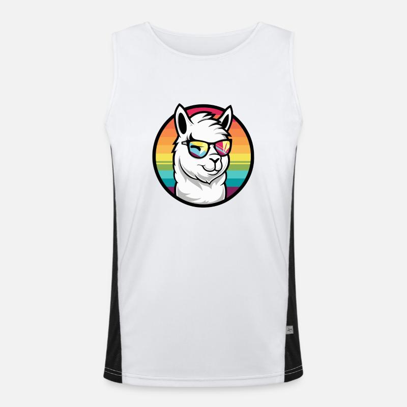 Alpaka Llama Cool Comic Funktionelles Kontrast-Tank Top für Männer 