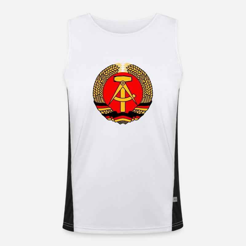 ddr gdr emblem Men's Functional Contrast Tank Top 